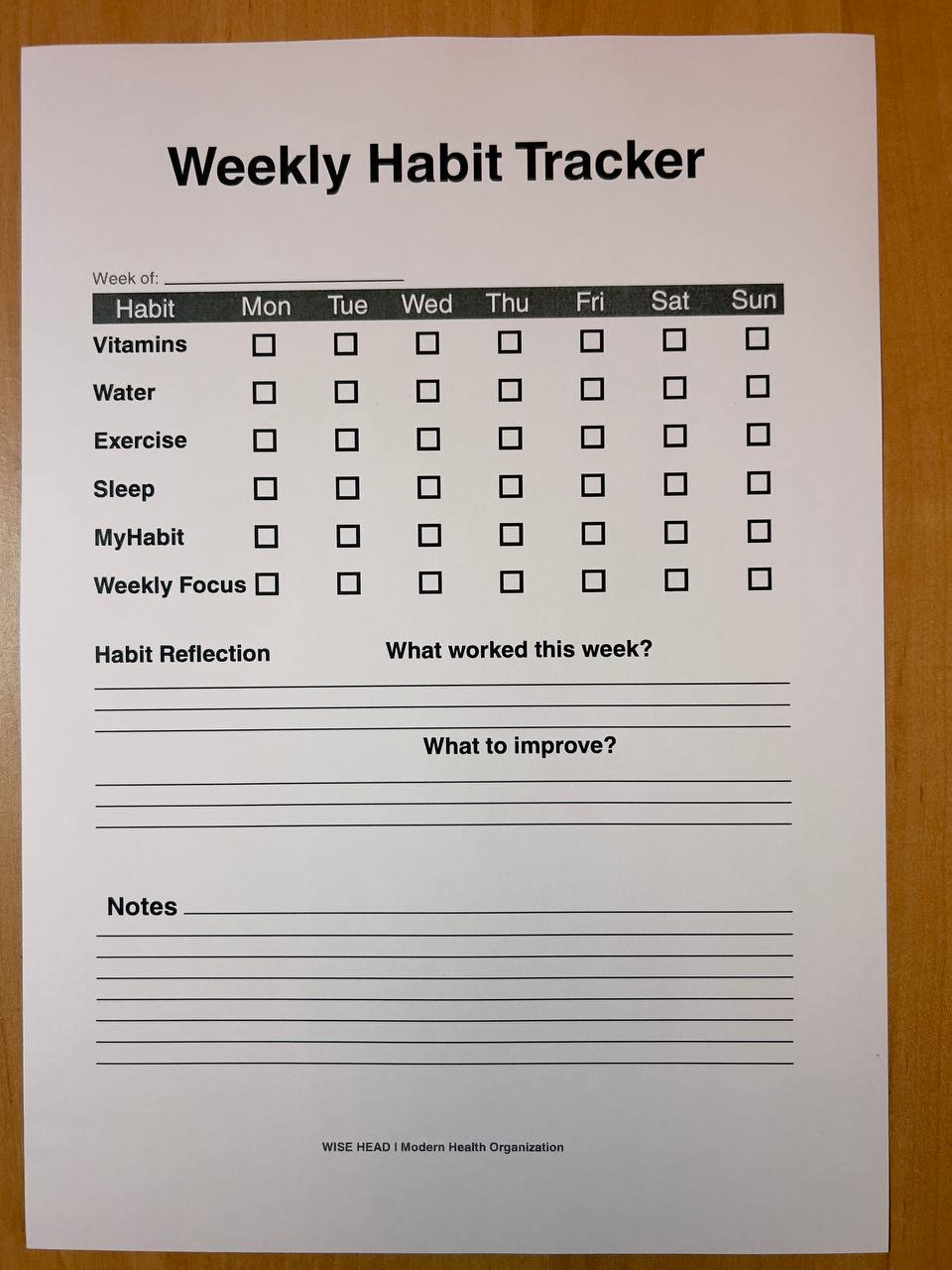 Weekly Habit Tracker