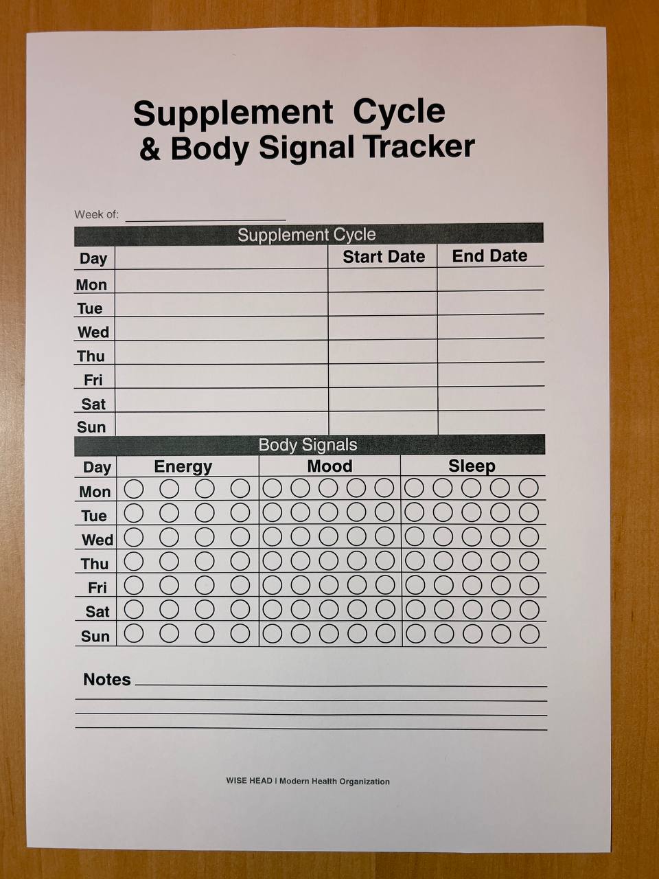 Supplement  Cycle & Body Signal Tracker