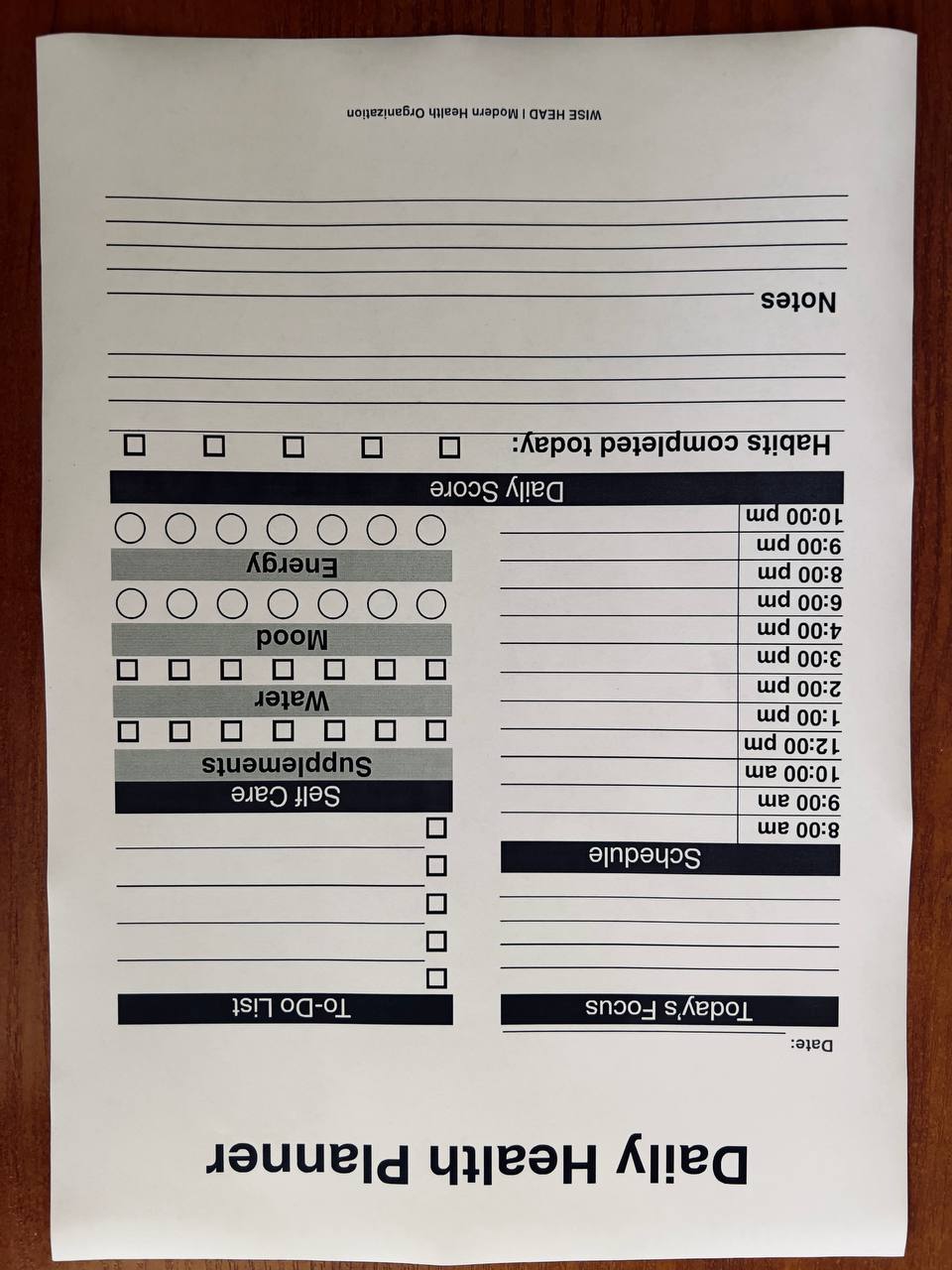 Daily Health Planner